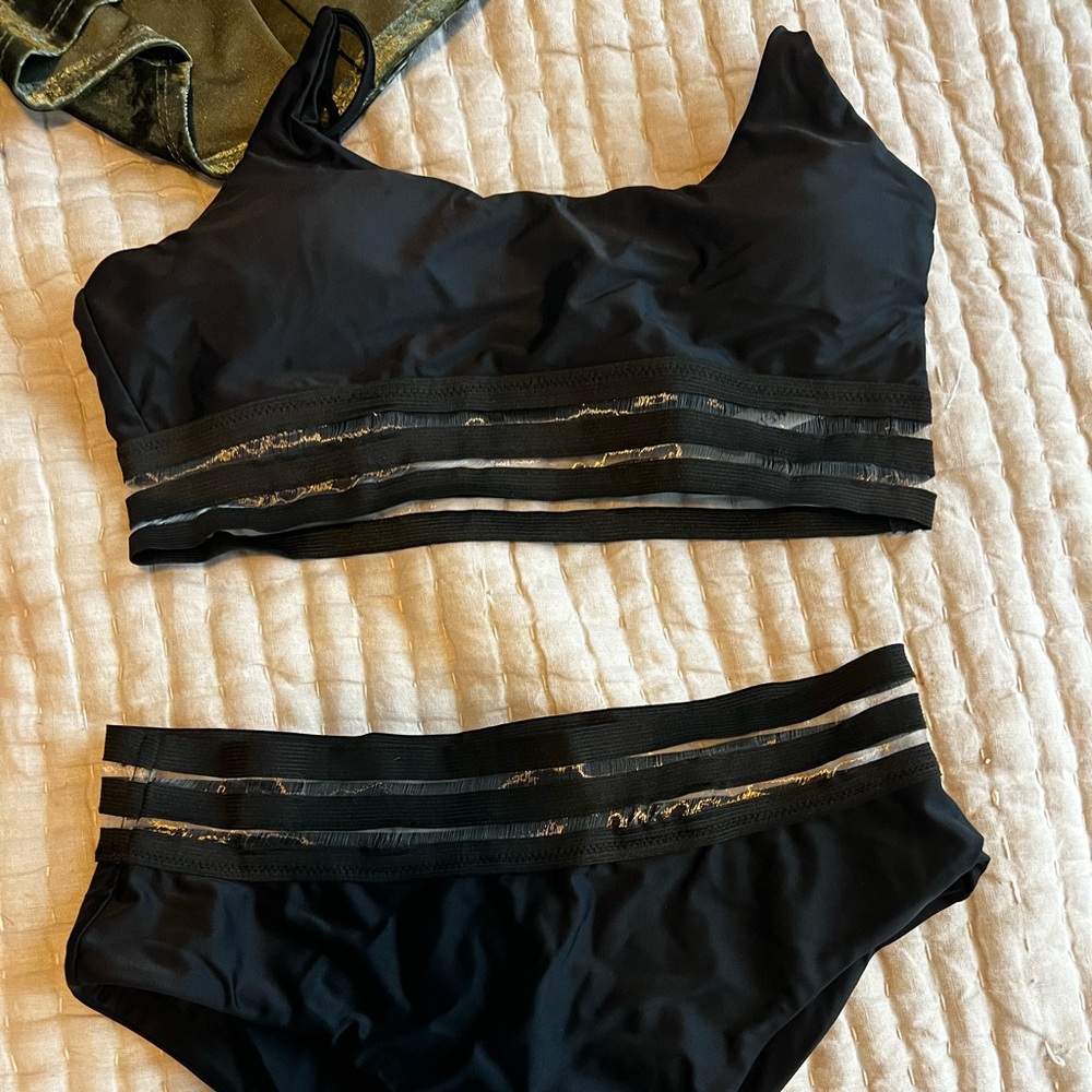 Black bikini swim